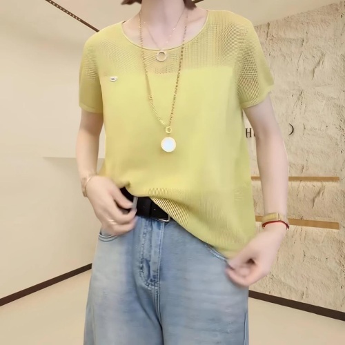 亞麻純色針織衫