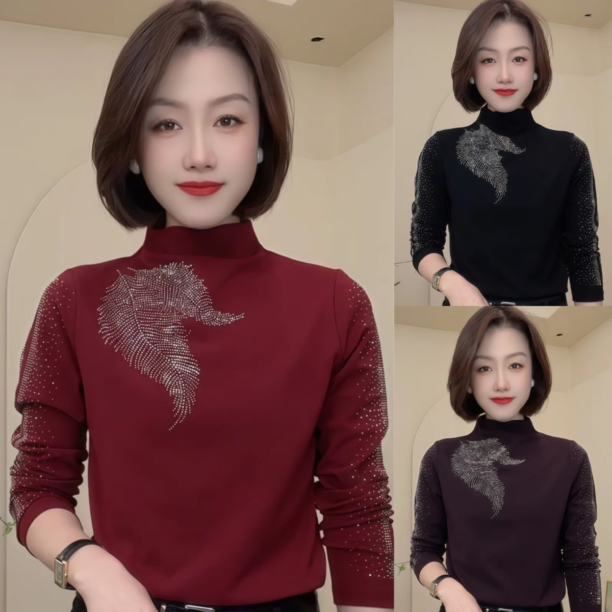 重工燙鉆打底衫